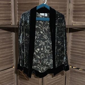 Elegant Velvet and Sheer Jacket